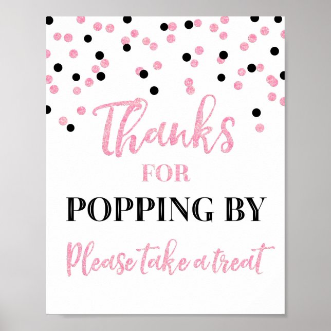 Affiche Confetti noir rose Merci Population Par Signe (Devant)