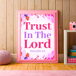 Affiche Confiance dans le Lord Boho Christian Ado Girl Art