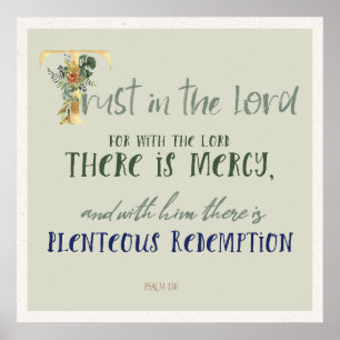 Affiche Confiance dans le Lord Psalm 130