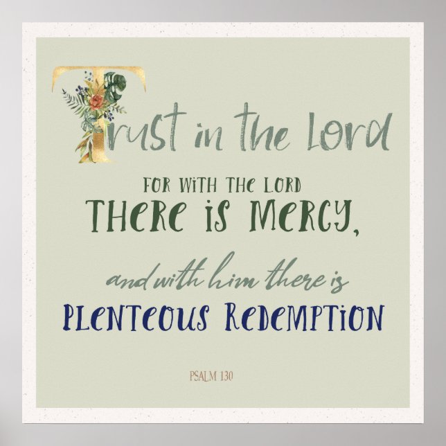 Affiche Confiance dans le Lord Psalm 130 (Devant)