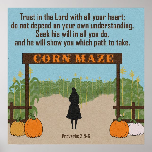 Affiche Confiance dans le Seigneur avec tout votre coeur P (Devant)