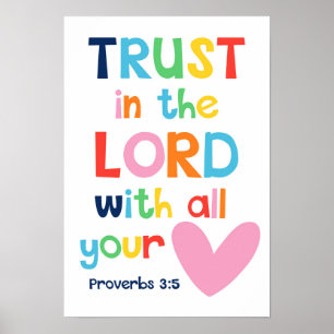 Affiche Confiance Dans Le Seigneur Enfants Christian Bible