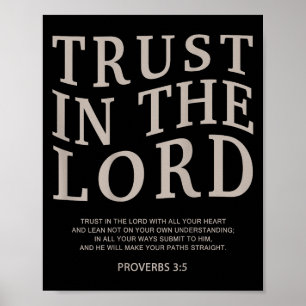Affiche Confiance Le Seigneur Foi Chrétienne Bible Verse S