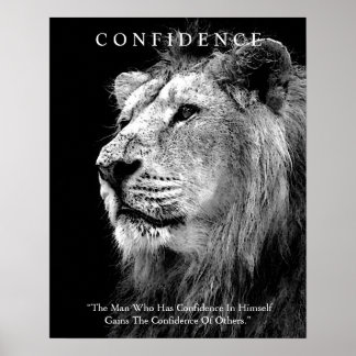 Affiche Confiance motivationnelle tendance Lion Inspiratio