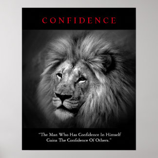 Affiche Confiance motivationnelle unique Lion Inspirationn