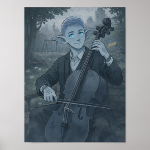 Affiche Confiance / Violoncelliste / Parc