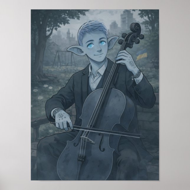 Affiche Confiance / Violoncelliste / Parc (Devant)