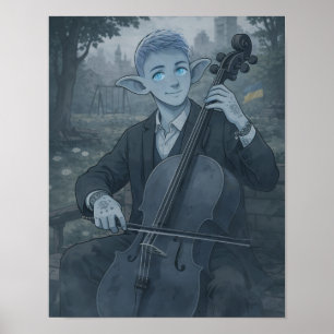 Affiche Confiance / Violoncelliste / Parc
