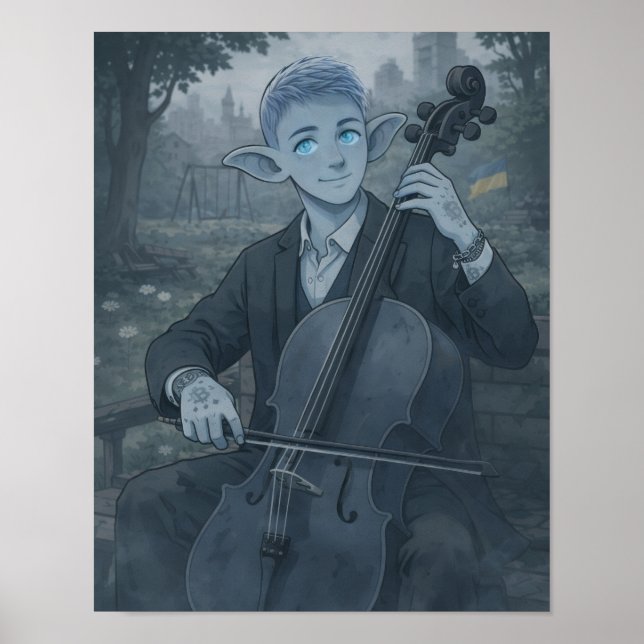 Affiche Confiance / Violoncelliste / Parc (Devant)