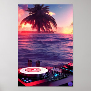 AFFICHE CONFIGURATION DE DJ EN BORD DE MER