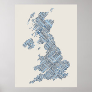 Affiche Configuration de texte BRITANNIQUE de ville de la