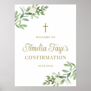 Affiche Confirmation de verdure et de fleurs blanches Bien