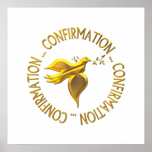Affiche Confirmation en or et Holy Spirit