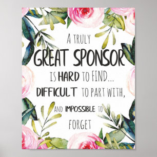 Affiche Confirmation Sponsor Gift Truly Great sponsor