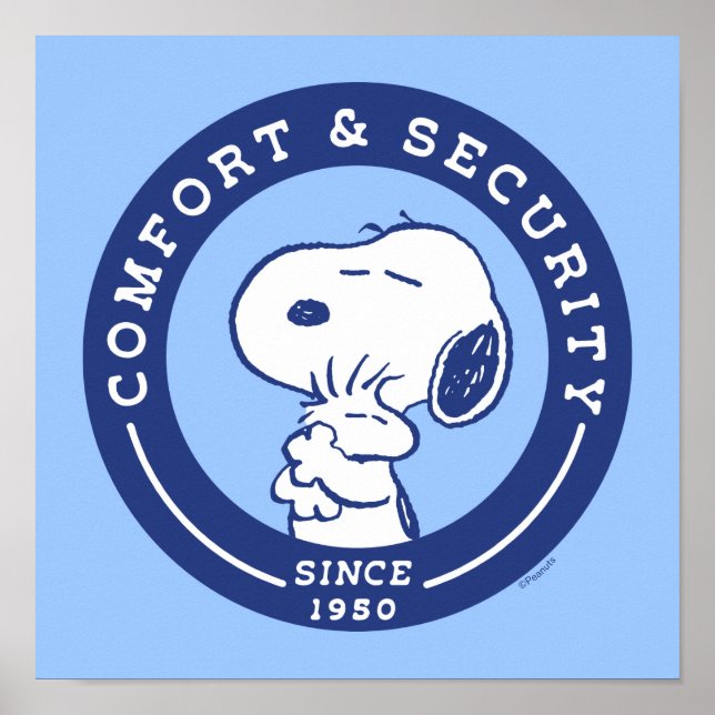 Affiche Confort et sécurité | Snoopy & Woodstock Hug (Devant)