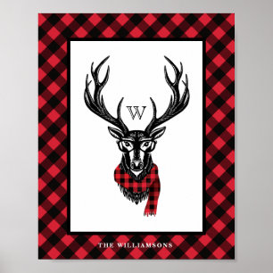 Affiche Confortable et chaleureux   Monogramme de rennes d