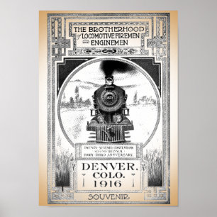 Affiche Confrérie des pompiers locomotifs et des