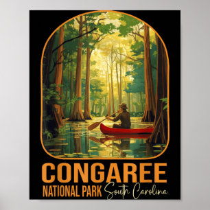 Affiche Congaree National Park Caroline du Sud Randonnée