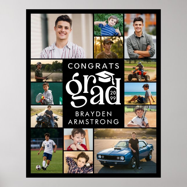 Affiche Congrats Modernes Grad 14e année Photo Collage Gra (Devant)