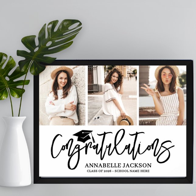 Affiche Congratulations Photo Collage Graduation (Congratulations Photo Collage Graduation Poster)