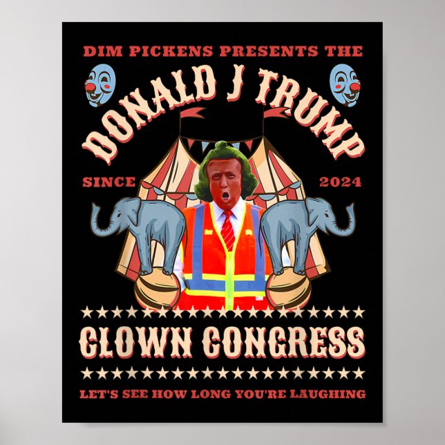 Affiche Congrès clown drôle Trump Président Trump remporte (Devant)