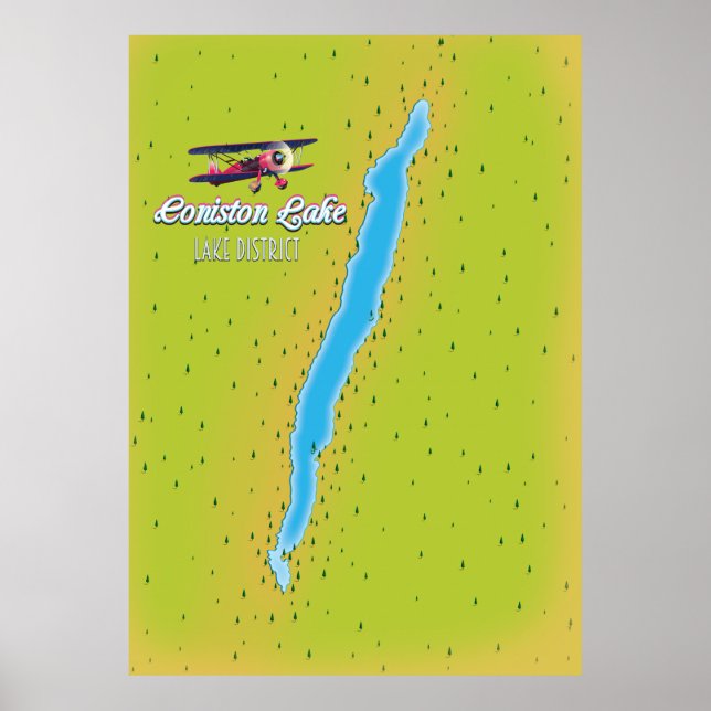 Affiche Coniston Water, district des lacs, Angleterre cart (Devant)