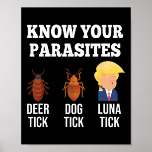 Affiche Connaissez vos parasites Anti-Trump Funny Tick Res