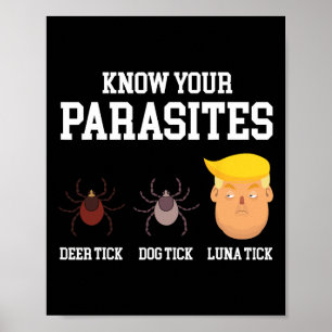 Affiche Connaissez vos parasites Drôle Anti Trump Résiste 