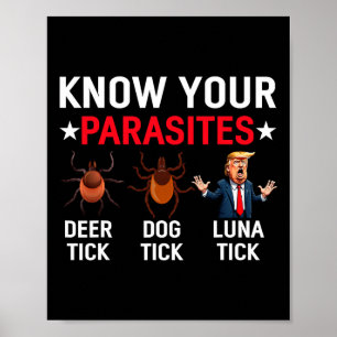 Affiche Connaissez vos parasites Mème anti-Trump Trump Par