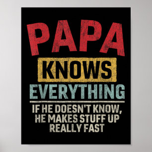 Affiche Connaît Tout Drôle Fête des Pères Papa