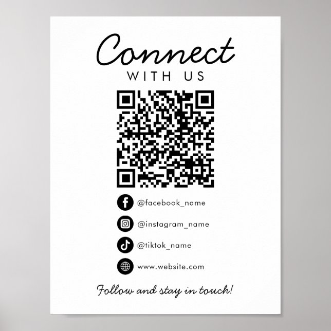 Affiche Connectez-vous aux médias sociaux américains Modèl (Devant)