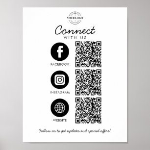 Affiche Connectez-vous avec nous 3 QR Code Website Busines