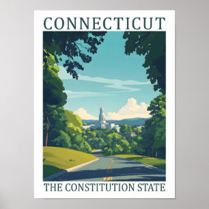 Affiche Connecticut Constitution State Art Travel