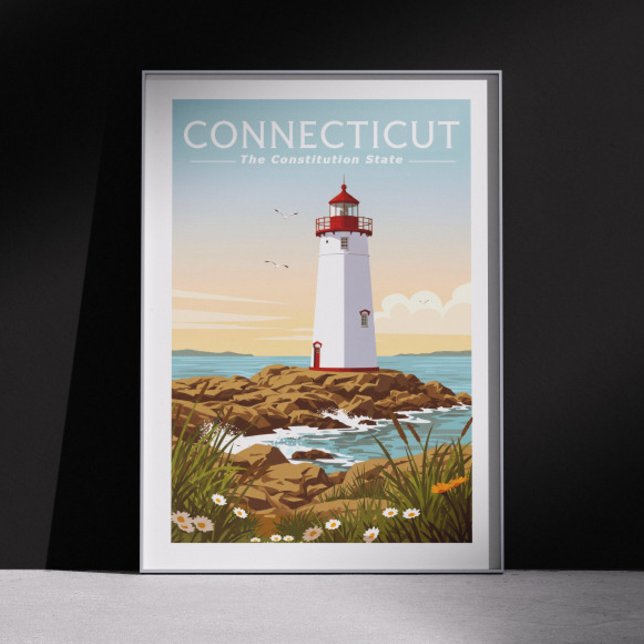 Affiche Connecticut vintage (Créateur téléchargé)