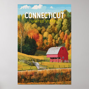 Affiche Connecticut Voyage Art Vintage