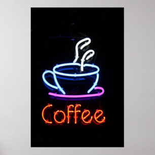 Affiche Connexion café Neon en noir