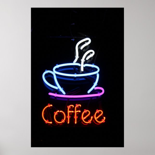 Affiche Connexion café Neon en noir (Devant)