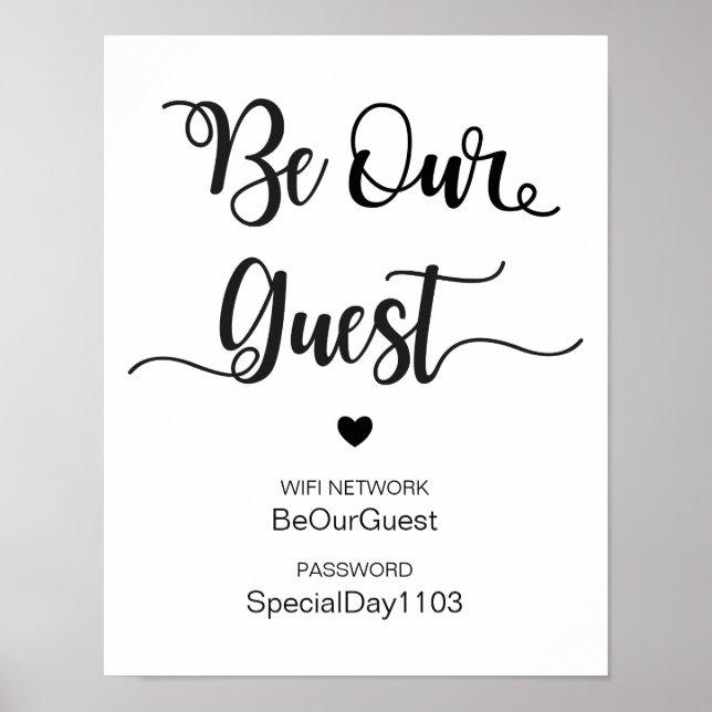 Affiche Connexion du Mariage d'informations réseau Wifi |C (Devant)