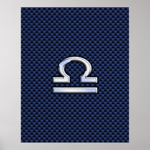 Affiche Connexion Libra Zodiac Navy Blue Carbon Fiber