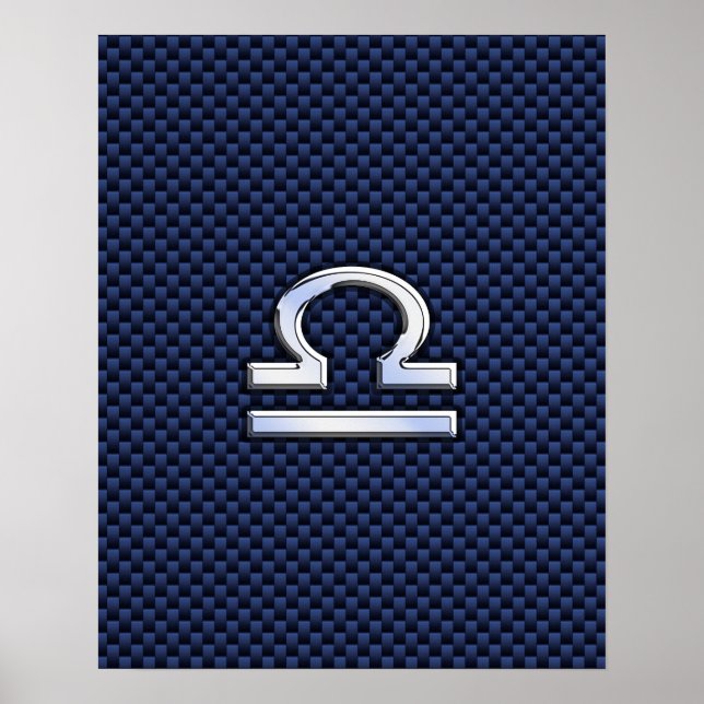 Affiche Connexion Libra Zodiac Navy Blue Carbon Fiber (Devant)