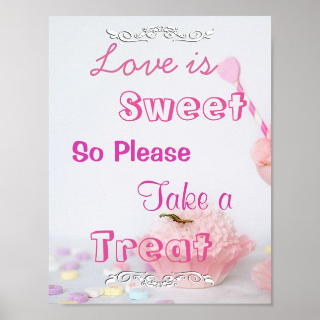 Affiche Connexion mariage pour Candy Buffet, Pink Cupcakes (Devant)