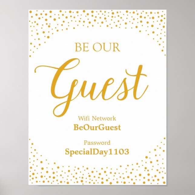 Affiche Connexion mariage - Wifi Mot de passe Confetti Mar (Devant)