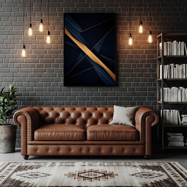 Affiche Connexions Dorées Abstraites (Créateur téléchargé)