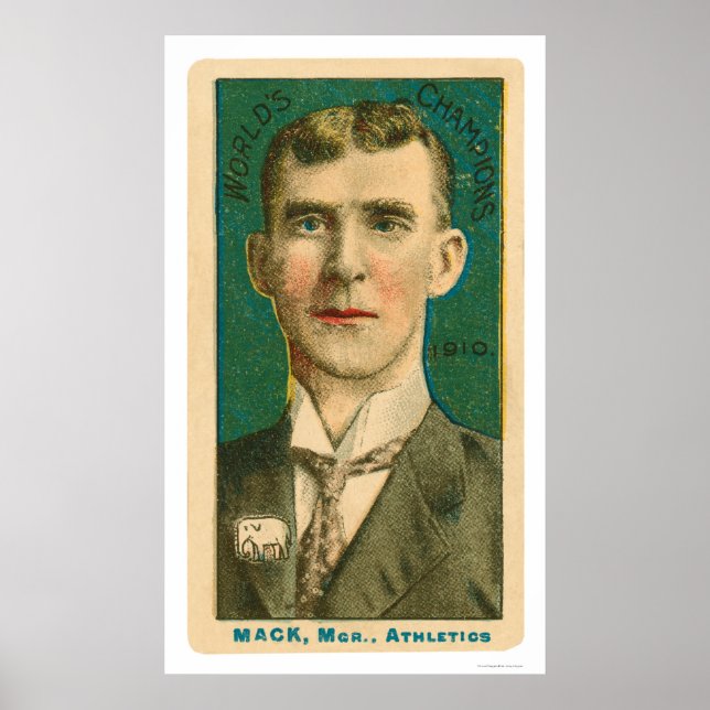 Affiche Connie Mack Manager Baseball 1910 (Devant)
