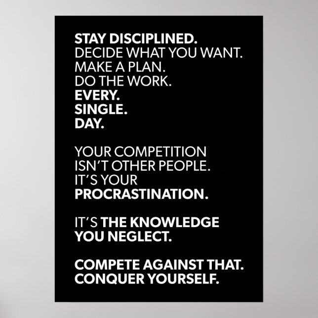 Affiche Conquer Yourself - Motivational (Devant)