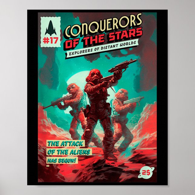 Affiche Conquérants Des Étoiles - Retro Couverture De Livr (Devant)