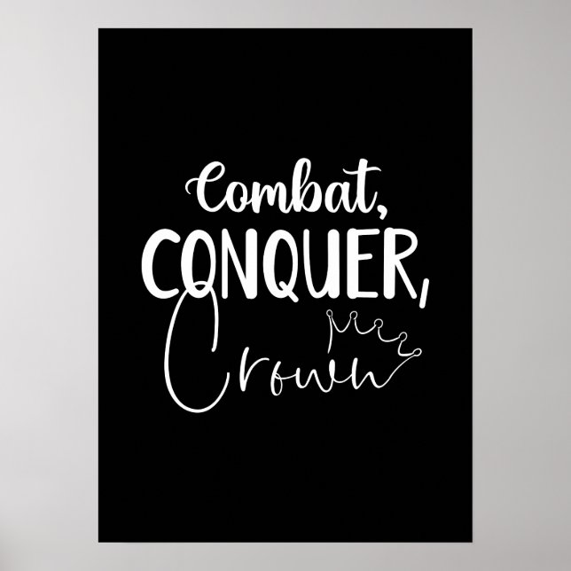 Affiche Conquérir, Couronne - Gym Hustle de succès Motivat (Devant)