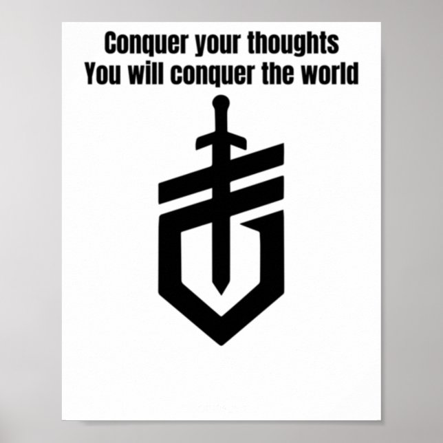 Affiche Conquérir vos pensées - Motivational Sword Design (Devant)