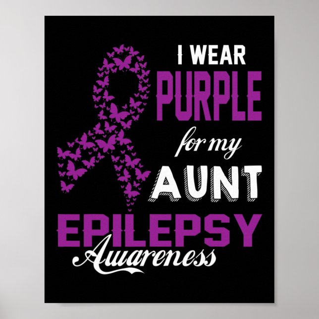 Affiche Conscience de l'épilepsie Je porte le violet pour  (Devant)