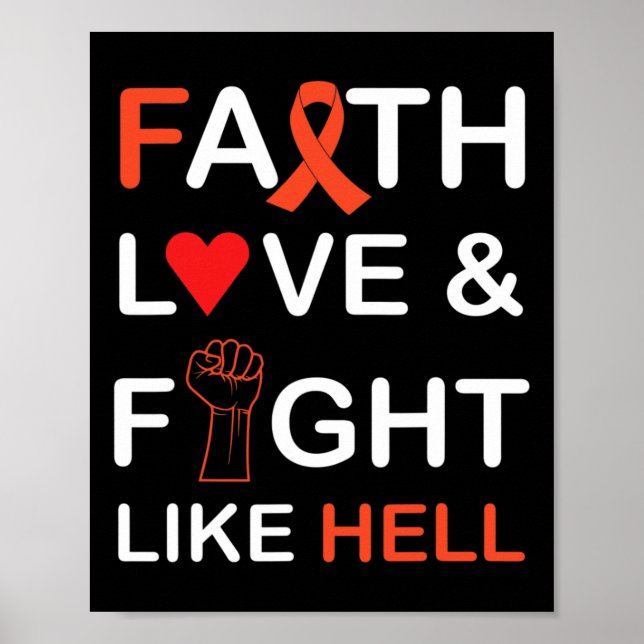 Affiche Conscience du cancer L'amour combat (Devant)